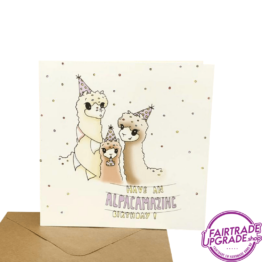 Alpaca Wenskaart Have an Alpacamazing birthday FairtradeUpgrade