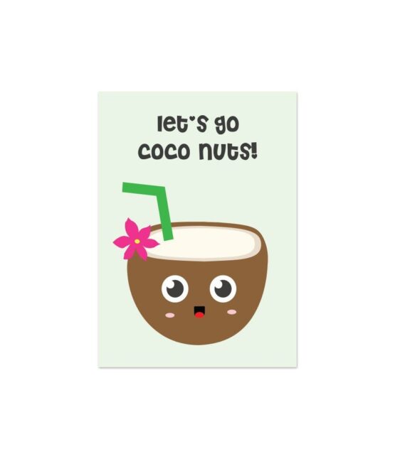 Vrolijke Wenskaart Coco Nuts bij FairtradeUpgrade